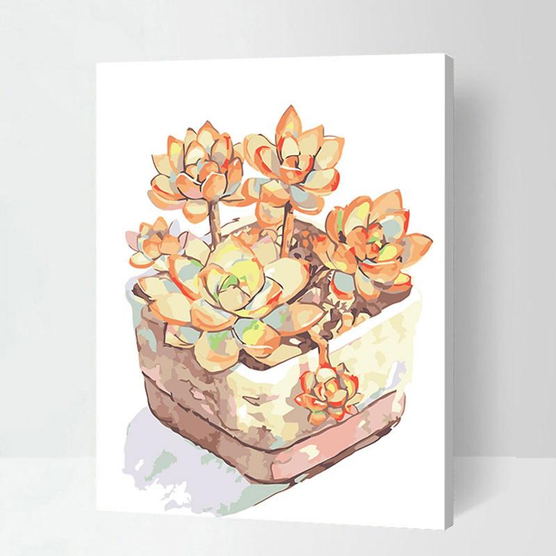 Tranh Sen Đá tô màu theo số