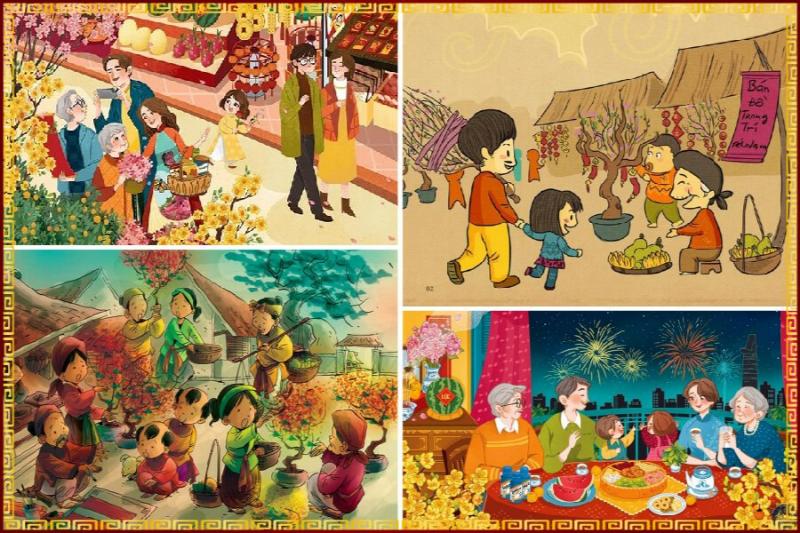 Tranh Tết hiện đại