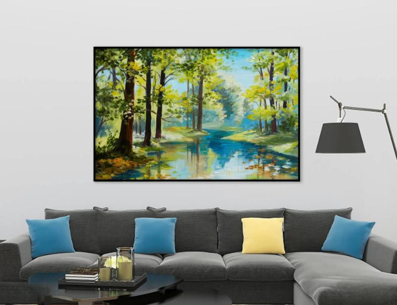 Tranh rừng cây trang trí phòng khách