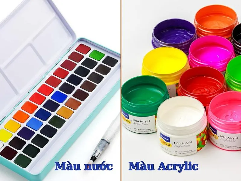 Màu acrylic khác gì màu nước?