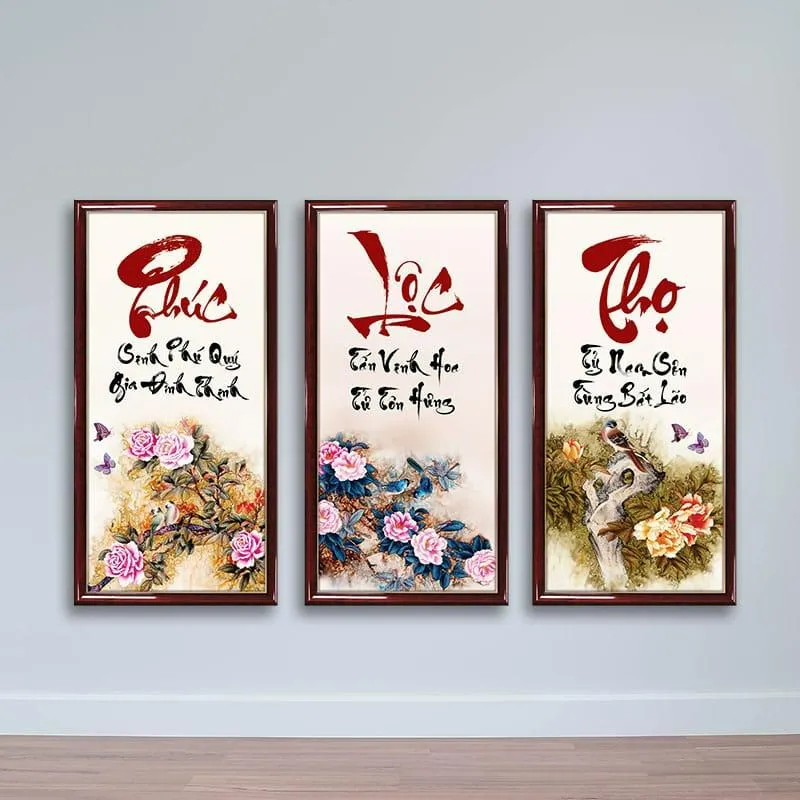 Kích thước tranh phúc lộc thọ treo phòng thờ
