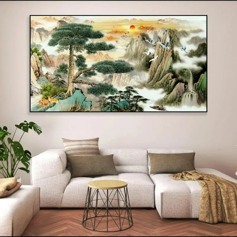 Tranh Phong Cảnh Núi Non hùng vỹ mang lại may mắn, hưng vượng cho tuổi Tân Mùi 