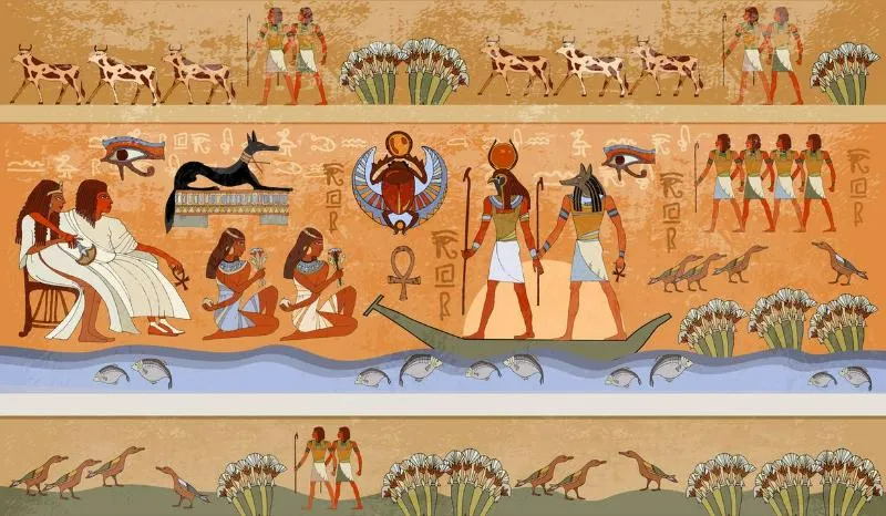 Bức tranh về đời sống hàng ngày, đặc biệt là vai trò trung tâm của sông Nile đối với nền văn minh Ai Cập