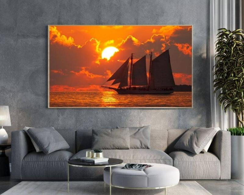 Tranh canvas cảnh biển hoàng hôn