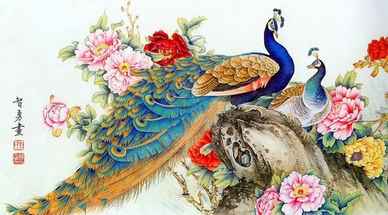 Tranh Chim Công giúp tăng tình cảm vợ chồng
