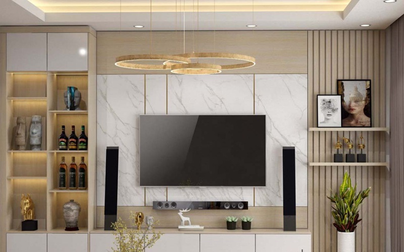 Tranh đá ốp tường sau vách tivi