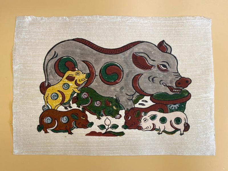 Tranh Đông Hồ đàn lợn âm dương