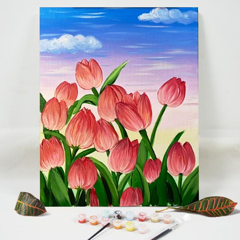 Tranh hoa Tulip sơn dầu
