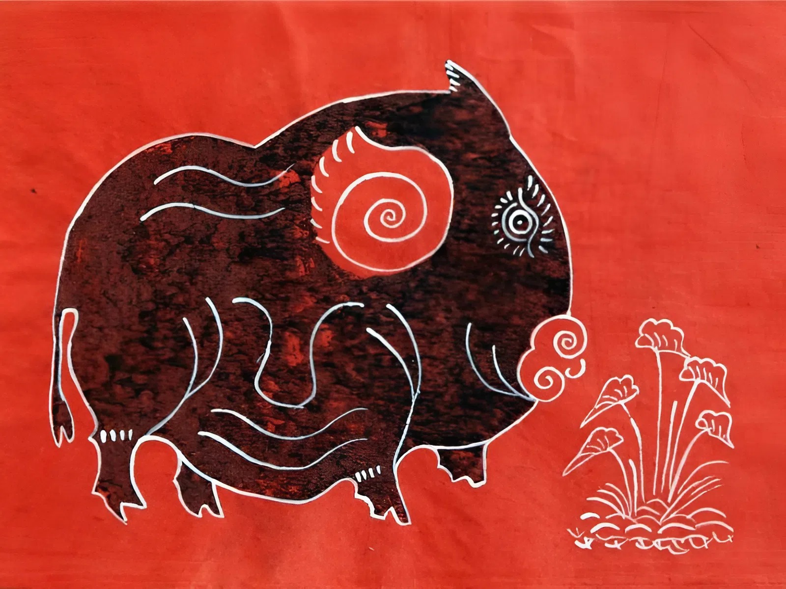 Tranh Kim Hoàng hình con lợn