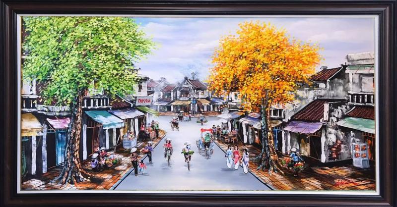 Tranh Phố Cổ trang trí nội thất