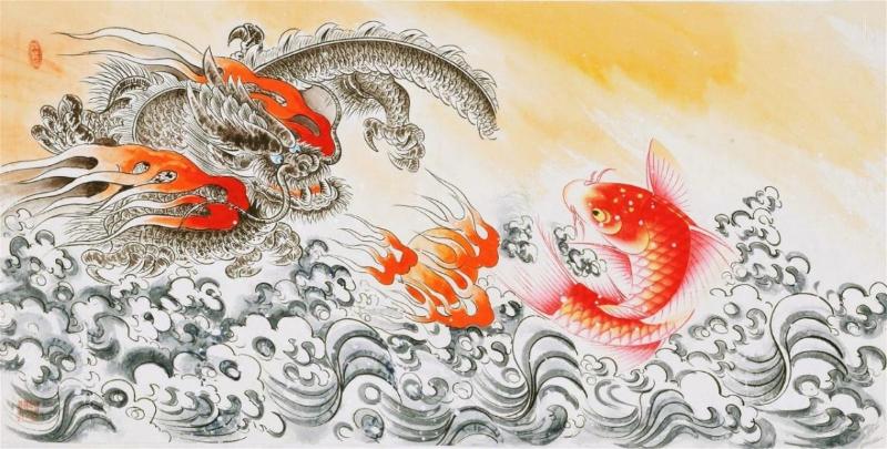 Tranh Cá Chép Hóa Rồng