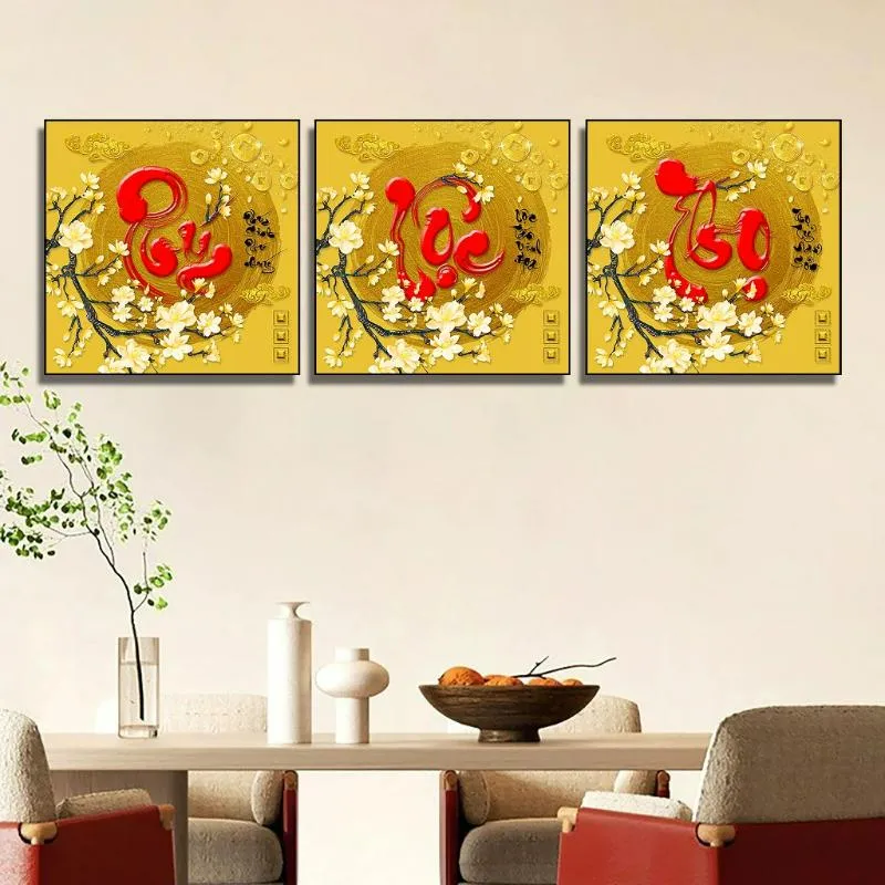 Tranh Phúc - Lộc - Thọ mang ý nghĩa cho sự niềm vui - tài lộc - sức khỏe
