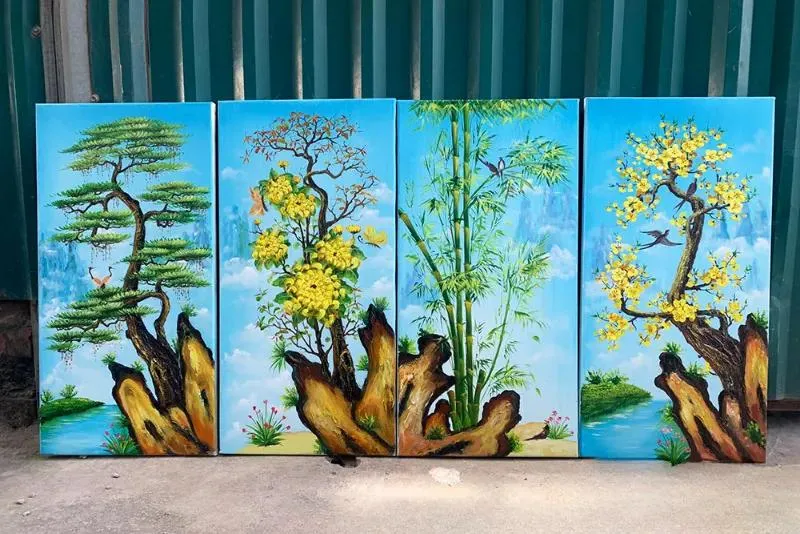 Treo tranh Tùng - Cúc - Trúc - Mai sẽ giúp tuổi Mậu Ngọ thu hút tài khí và công danh sự nghiệp