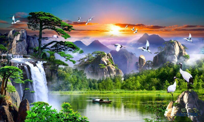 Tranh Sơn Thủy Hữu Tình giúp không gian sống trở nên thoáng đãng, thu hút khí vận dồi dào