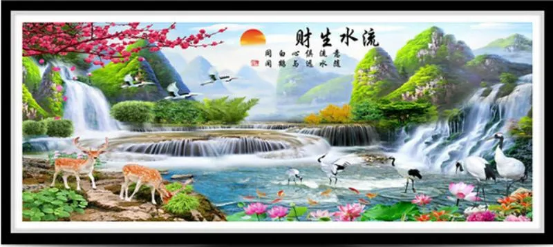 Tranh thêu Sơn Thủy Hữu Tình phù hợp với tuổi Mậu Thìn