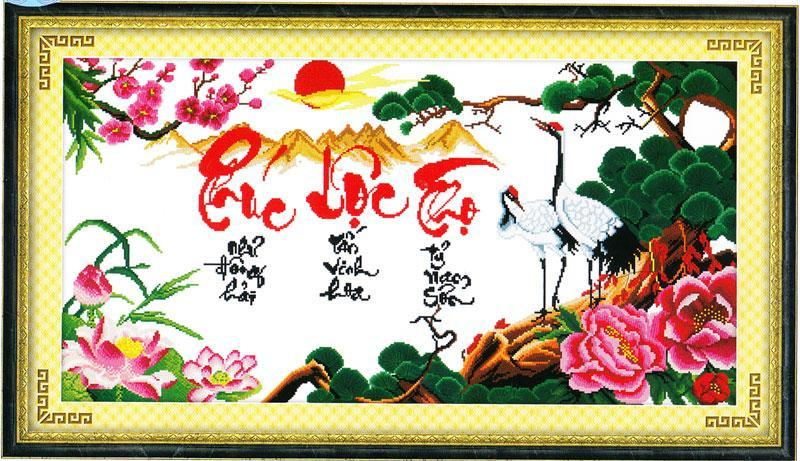 Tranh thêu phúc lộc thọ biểu tượng của sự kiên nhẫn, tinh tế, thích hợp để trang trí