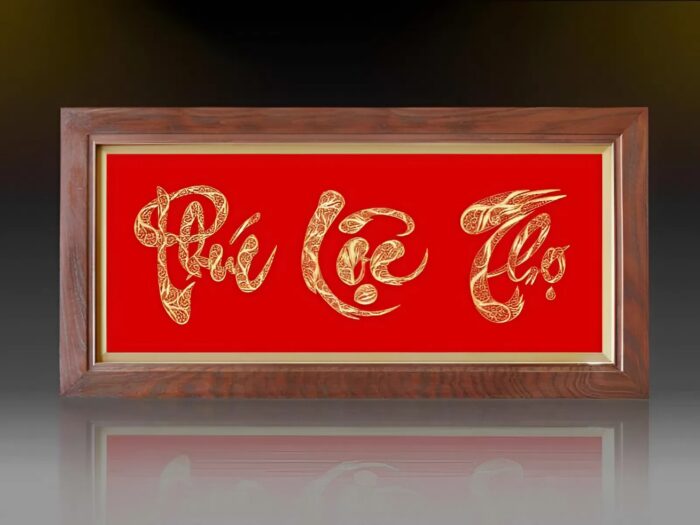 tranh thư pháp chữ phúc lộc thọ