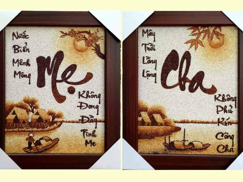 Tranh thư pháp kết hợp với hình ảnh phong cảnh, mang ý nghĩa tinh thần và văn hóa sâu sắc