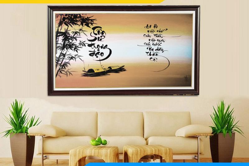 Tranh thư pháp "Tôn sư trọng đạo" với hình ảnh mộc mạc, gần gũi và đầy chất thơ, mang lại cảm giác bình yên, nhẹ nhàng