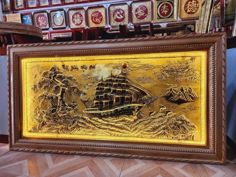 TOP 30+ mẫu tranh đồng đẹp, độc đáo, ấn tượng và ý nghĩa 2025 11 Tranh đồng Thuận Buồm Xuôi Gió