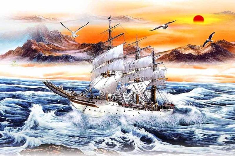 Tranh Thuận Buồm Xuôi Gió là biểu tượng của sự hanh thông, thuận lợi trên con đường công danh và sự nghiệp