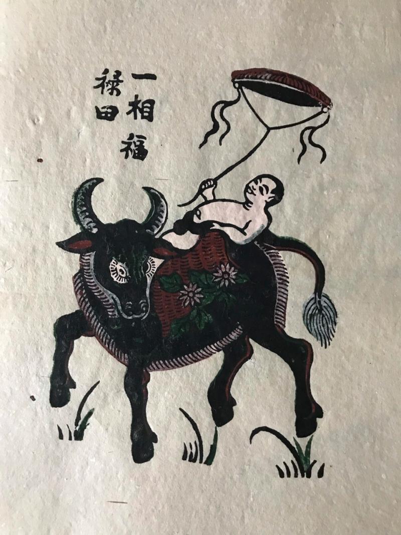 Bức tranh Đông Hồ cậu bé thả diều trên lưng Trâu