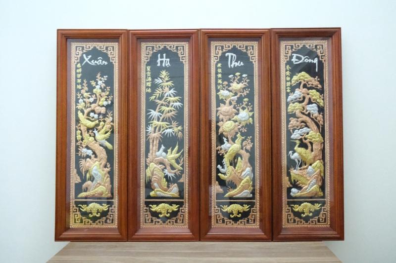 TOP 30+ mẫu tranh đồng đẹp, độc đáo, ấn tượng và ý nghĩa 2025 15 Tranh Tứ Quý bằng đồng