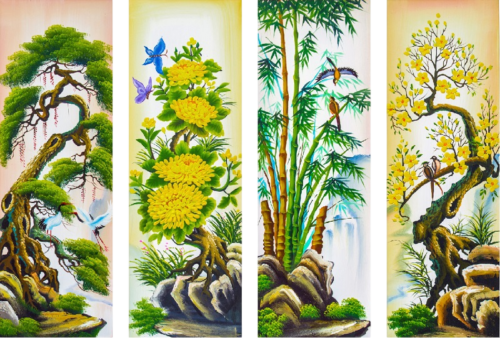 Tranh Tùng Cúc Trúc Mai