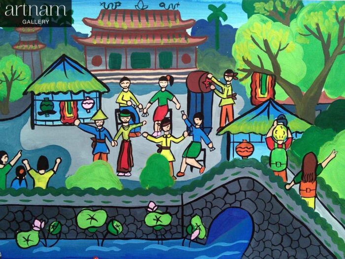 Tranh vẽ lễ hội dân gian Việt Nam