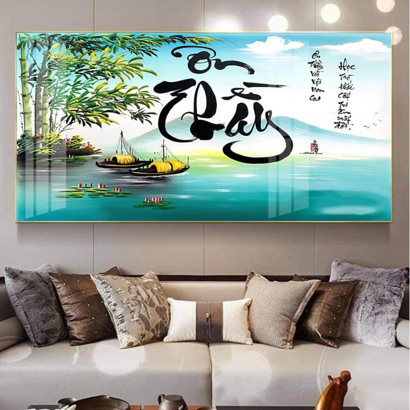 Tranh với chữ "Ơn" và "Thầy" thể hiện lòng biết ơn vô hạn đối với công lao của người thầy