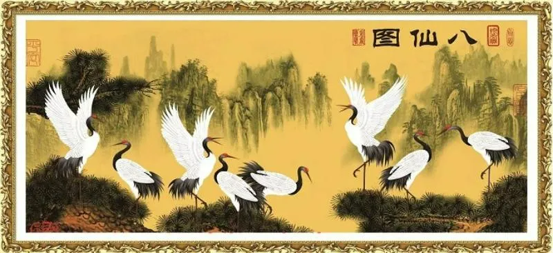 Tranh Tùng Hạc Diên Niên mang thông điệp sức khỏe dồi dào