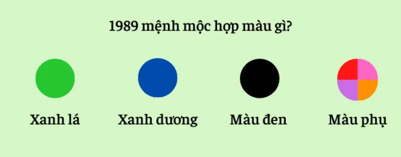 Tuổi Kỷ Tỵ hợp với màu xanh lá, xanh dương, đen