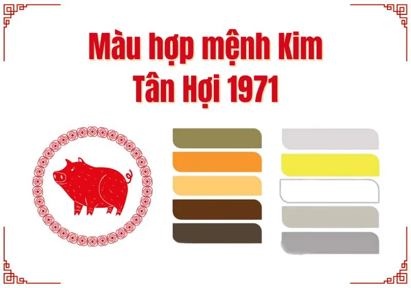 Tuổi Tân Hợi hợp màu trắng, bạc, ánh kim, vàng, nâu đất