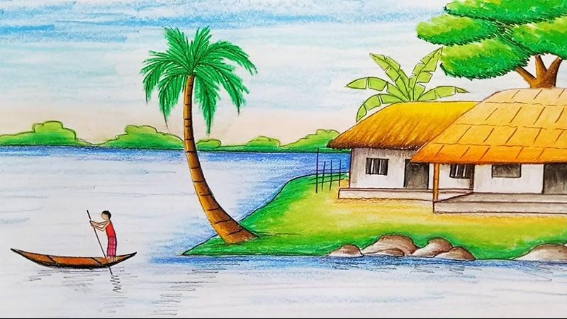 Các quy tắc chuẩn mực khi vẽ tranh phong cảnh đơn giản