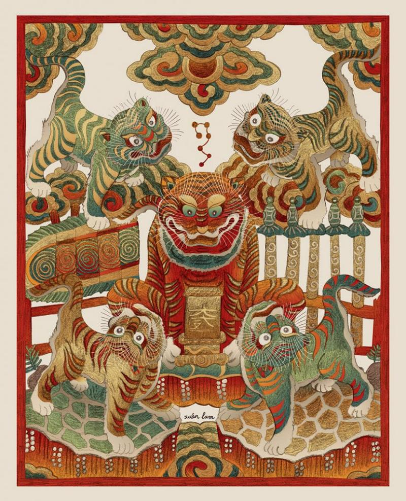 Ý nghĩa tranh Ngũ Hổ Đông Hồ
