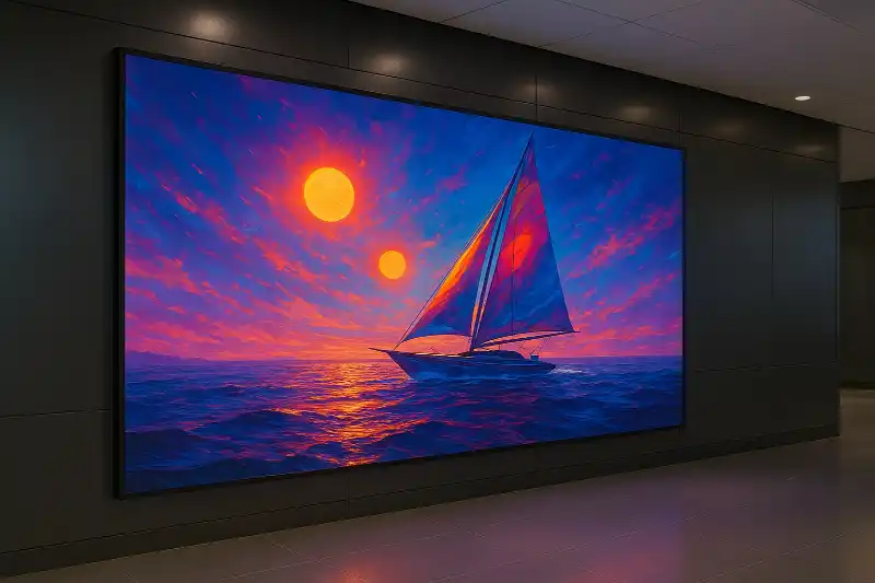 Tranh Thuận Buồm Xuôi Gió thuyền buồm ra khơi, hoàng hôn rực rỡ