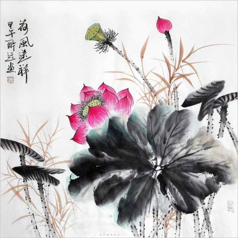 Nguồn gốc của tranh thủy mặc hoa sen