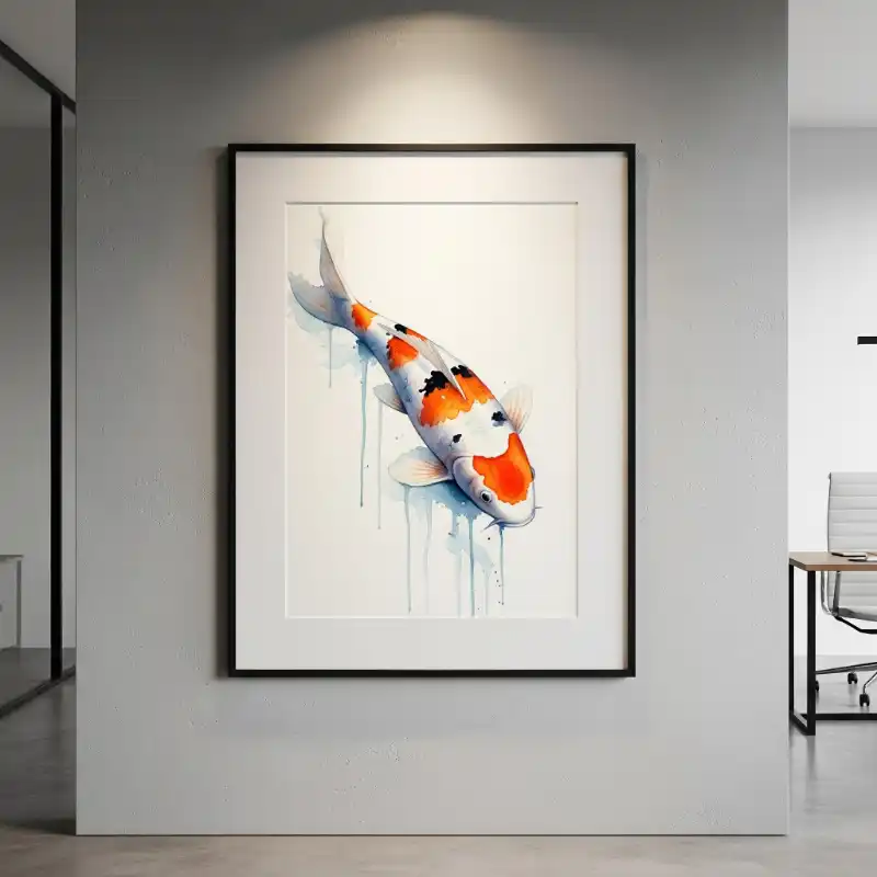 Tranh Cá Chép Cá Chép màu nước đơn giản.