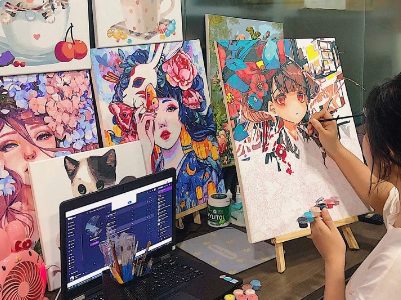 99+ Mẫu tranh số hóa treo tường đẹp, độc đáo và ấn tượng 22 Tô màu tranh số hóa