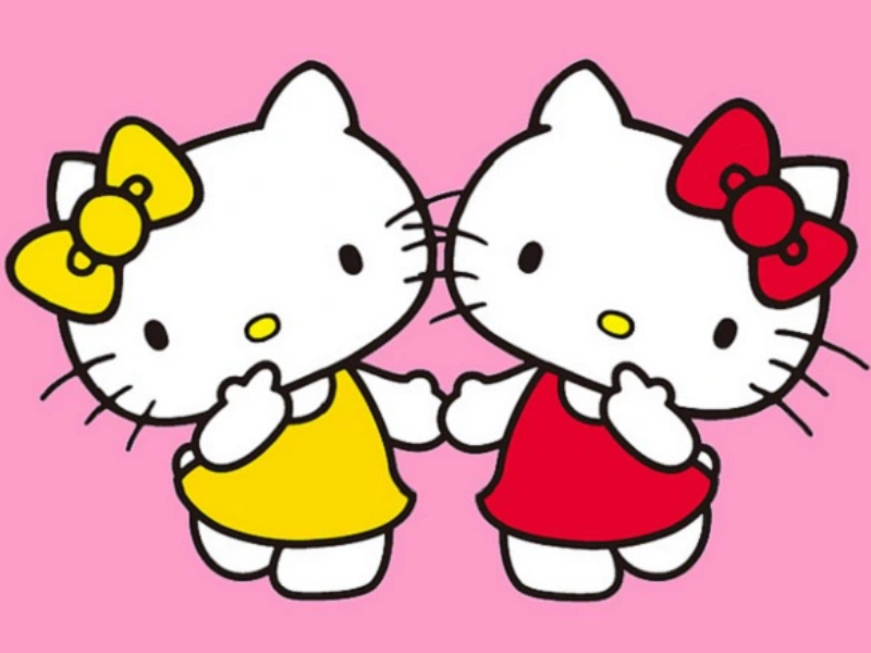 Tranh vẽ mèo hello kitty