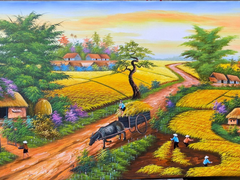 Tranh vẽ phong cảnh đồng quê