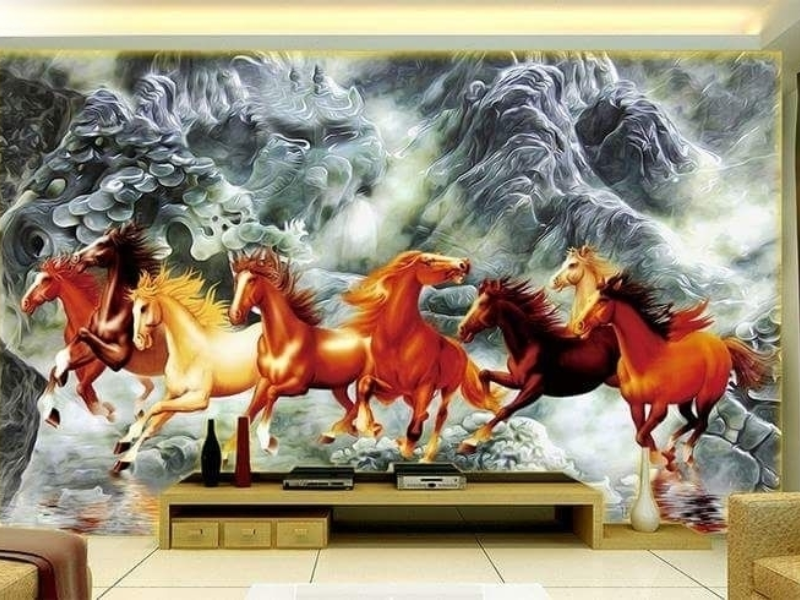 Tranh Mã Đáo Thành Công 3D treo phòng khách