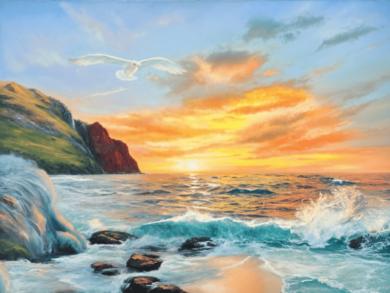 Tranh sơn dầu phong cảnh biển