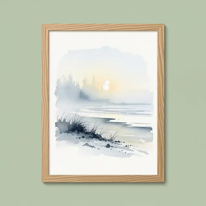 Tranh biển hoàng hôn sơn dầu đắp nổi rực rỡ.