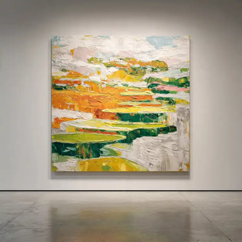 98+ Tranh ruộng bậc thang mùa lúa chín - Ý nghĩa phong thủy 34 Tranh ruộng bậc thang mùa lúa chín trừu tượng ruộng bậc thang sắc màu