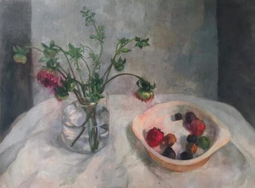 Tĩnh Vật Hoa Thược Dược