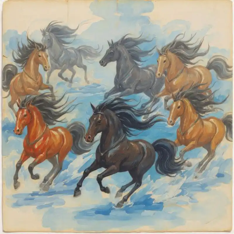 Ý nghĩa tranh Mã Đáo Thành Công cách treo thu hút tài lộc 28 Tranh Mã Đáo Thành Công tám ngựa phi nước, gió tung bờm.