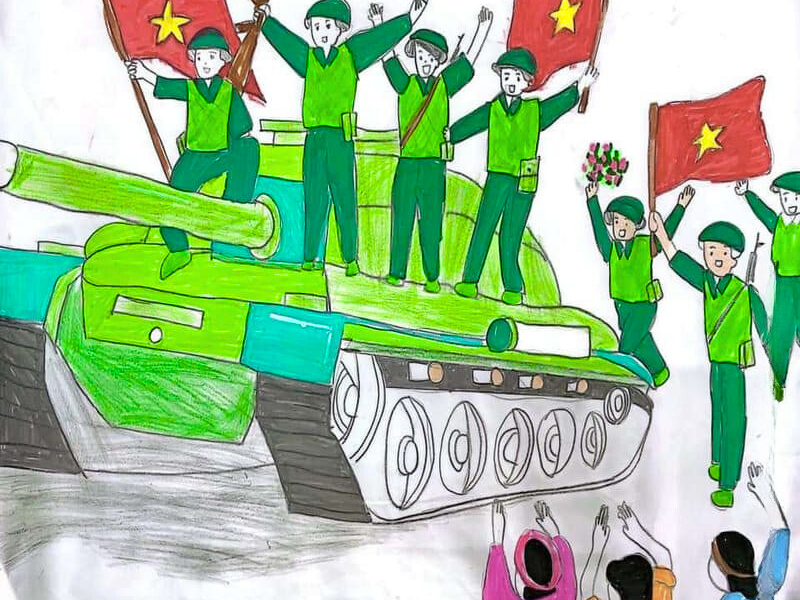 Vẽ tranh giải phóng miền nam