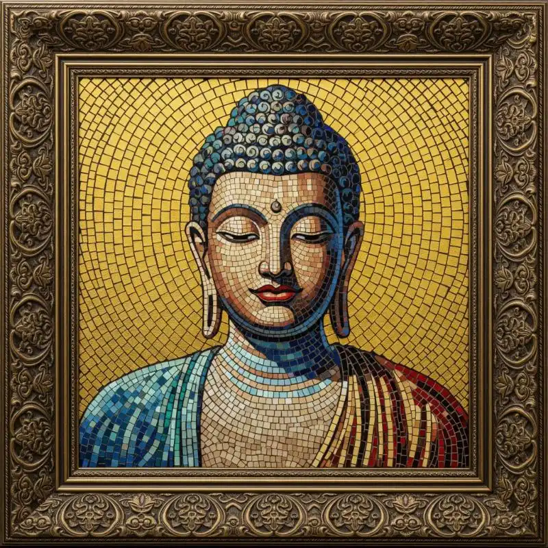 Tranh Phật 38. Tranh Phật ghép mảnh mosaic nghệ thuật.