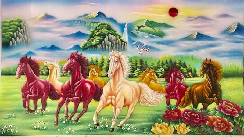 Tranh đính đá Mã Đáo Thành Công biểu tượng cho sức mạnh, tốc độ và khát vọng vươn tới thành công